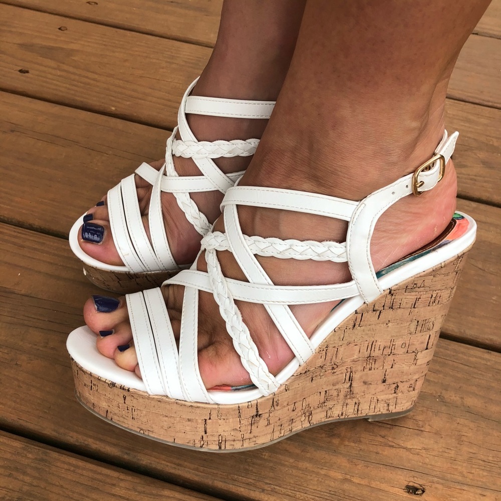 Madden Girl White Wedge Espadrilles